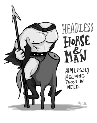 Headless Horse and Man
